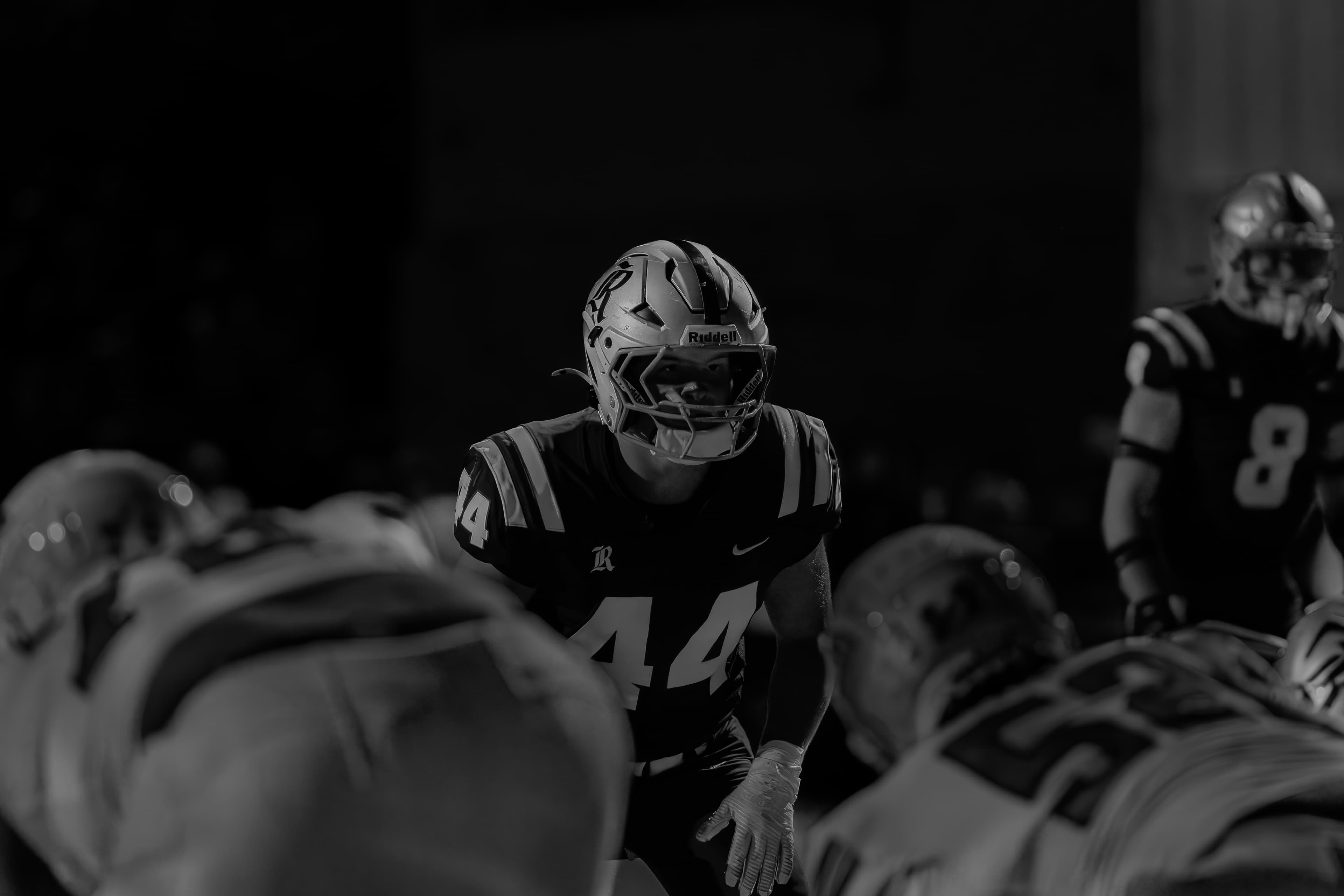 Athlete locked in at the line of scrimmage